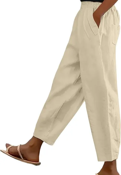 CheChury Pantalones Mujer Verano Lino de Algodón Casuales