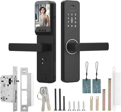 Cerradura Inteligente Con Cámara Gran Angular De 120° Y Timbre De Puerta Inteligente