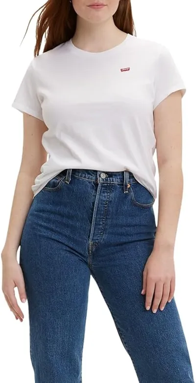 Levi's Perfect Tee, T-Shirt para Mujer, Blanco