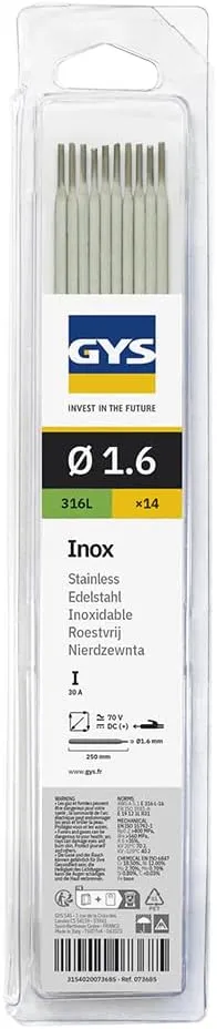 GYS - 14 electrodos 316L inoxidable Ø1,6 - Blíster - 073685