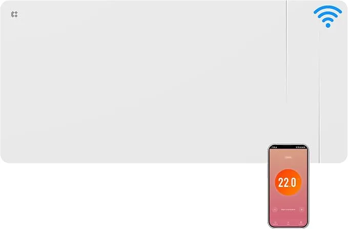 CIARRA Radiador de Inercia 2000W con Cerámica y WiFi - Bajo Consumo para Grandes Espacios
