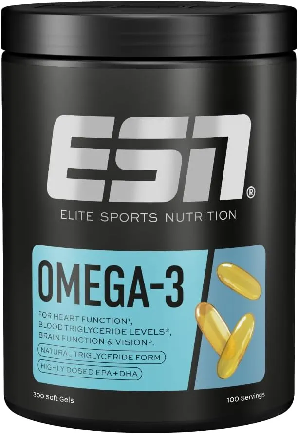 ESN Omega-3: 300 Cápsulas de Alta Potencia EPA y DHA - Fabricado en Alemania