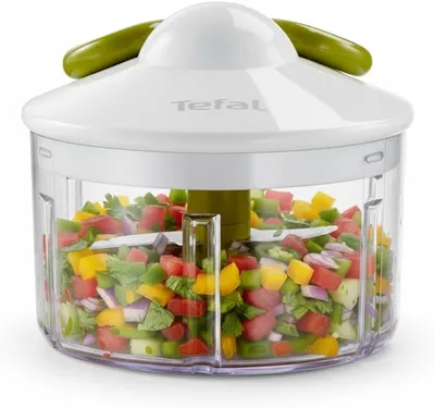 Tefal 5 Segundos - Picadora Manual 500 ml | 2 Cuchillas Independientes, Picado Grueso, Medio y Fino, Base Antideslizante, Sin Electricidad, Rápida y Segura, Verduras, Cebolla, Frutos Secos