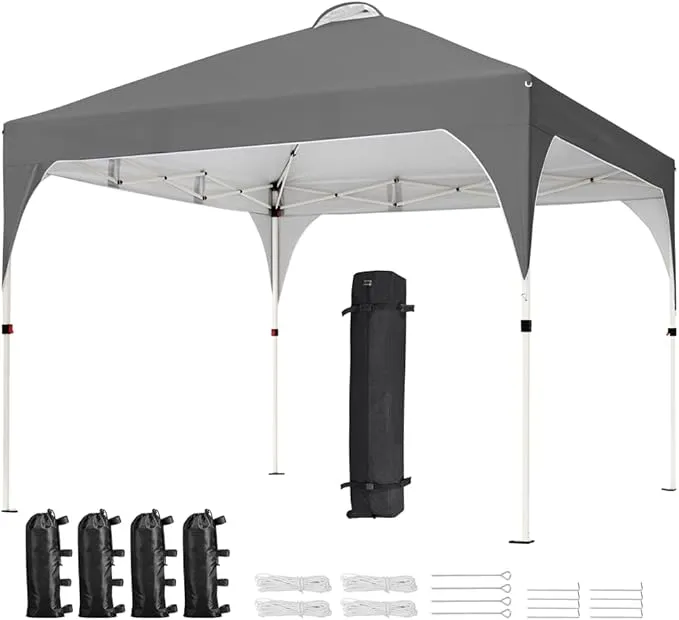 Yaheetech Carpa Plegable Portátil 3x3m para Exteriores con Bolsa de Transporte, Gris Oscuro