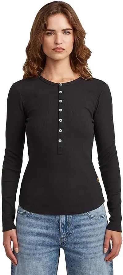 Camiseta Henley Slim para Mujer G-STAR