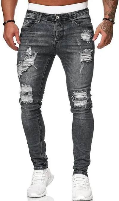Jeans rasgados ajustados