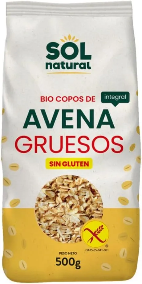 Copos de Avena Gruesos SIN Gluten Bio Solnatural 500g