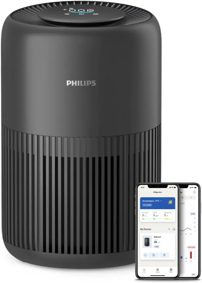 Purificador de Aire Philips Serie 900 HEPA con Cobertura 65m² y Funcionamiento Silencioso
