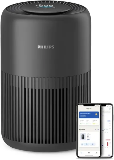 Purificador de Aire Philips Serie 900 HEPA con Cobertura 65m² y Funcionamiento Silencioso