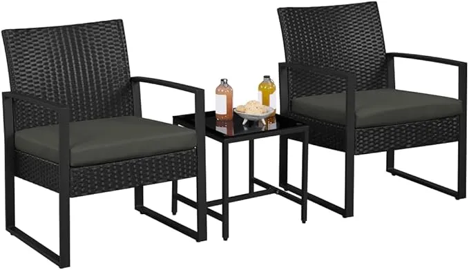Conjunto de mesa y sillas para terraza Yaheetech