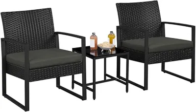 Conjunto de mesa y sillas para terraza Yaheetech