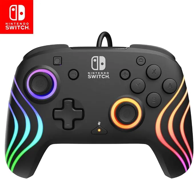 Mando PDP Afterglow Wave con Cable para Nintendo Switch - Negro