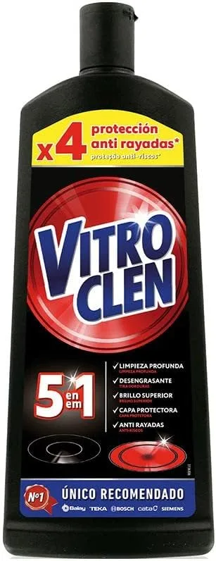 Vitroclen Limpiador de Vitrocerámica en Crema - Acción Protectora y Desengrasante