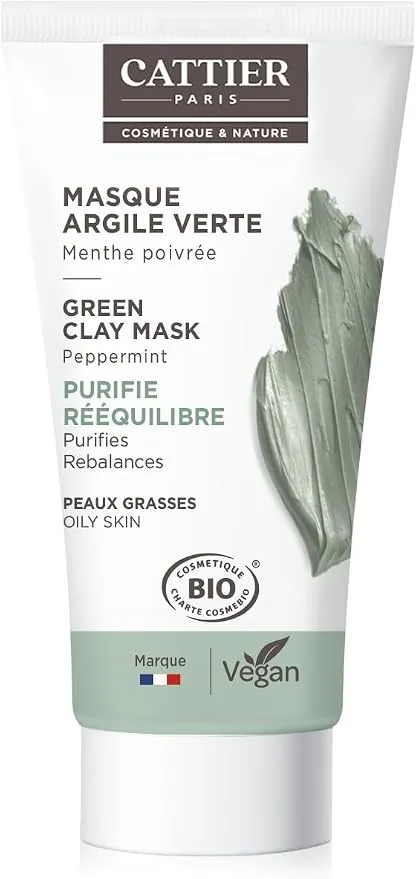 Cattier Arcilla verde purificante para piel grasa con menta piperita orgánica