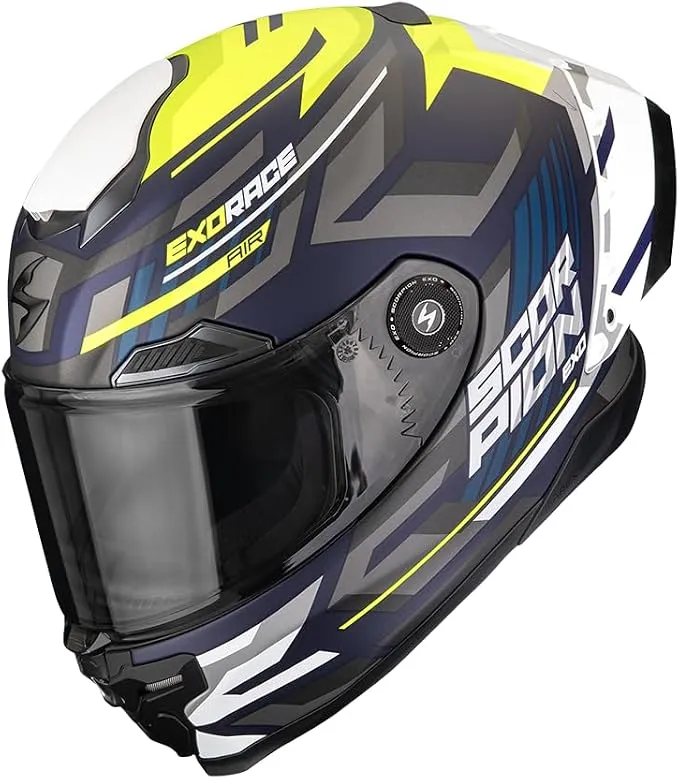 Casco Moto Integral SCORPION EXO-RACE AIR KOBRA Azul/Amarillo Neón Mate M