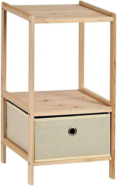 Mueble Auxiliar Beige Marrón Madera Tela (26 x 55,5 x 32 cm)