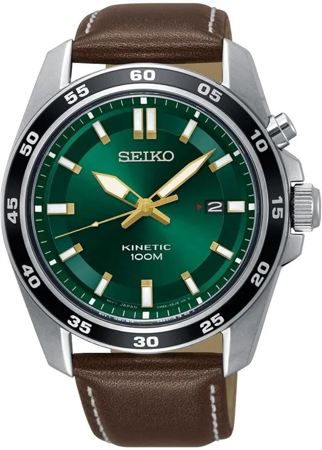 Reloj Analógico Seiko Kinetico para Hombre con Correa de Cuero SKA791P1