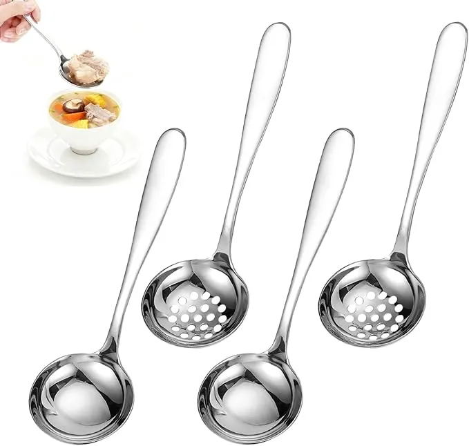 Set de 4 Cucharones de Acero Inoxidable para Salsas y Sopas