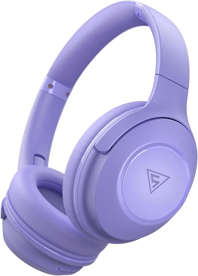 Auriculares Bluetooth DOQAUS Diadema Morado - 70 Horas de Reproducción