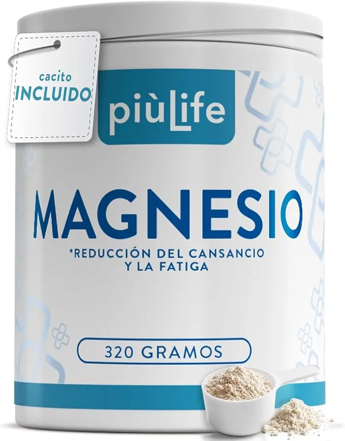 Magnesio en Polvo PiùLife 320g - Relajación Muscular y Energía Natural