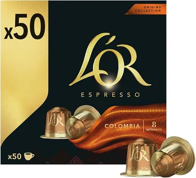 L'OR Espresso - 50 cápsulas de café Colombia | Intensidad 8 | Compatibles Nespresso
