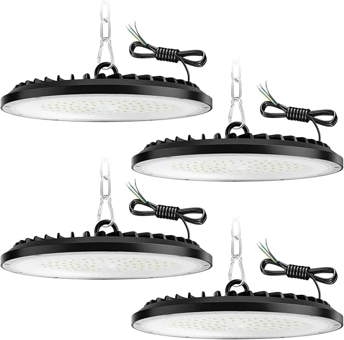 Lote de 4 Focos LED UFO 200W ZXICH IP65 Luz Fría 6000K Alta Bahía