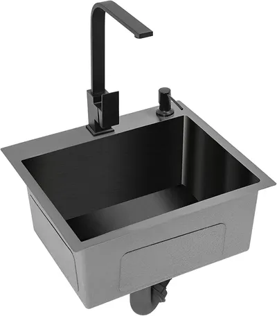 Fregadero de Cocina Antiatascos de Acero Inoxidable con Dispensador de Jabón