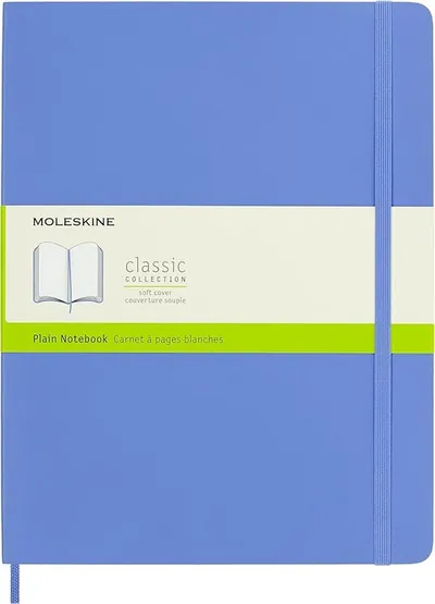 Moleskine Classic Notebook XL Azul Hortensia - Tapa Blanda y Páginas Blancas
