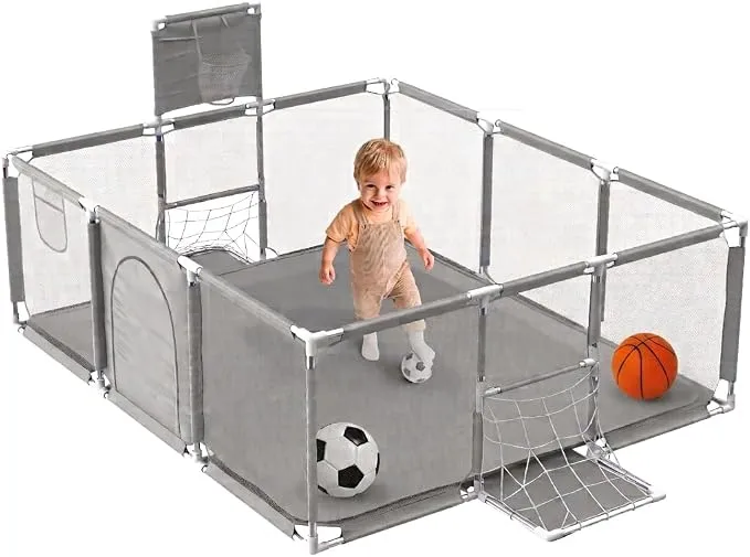 JUPPLIES Parque Infantil Plegable con Porterías y Canasta