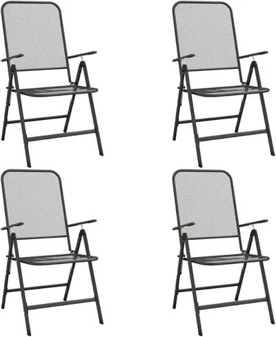 vidaXL 4X Silla JardÃn Plegable Mueble Soporte Mobiliario