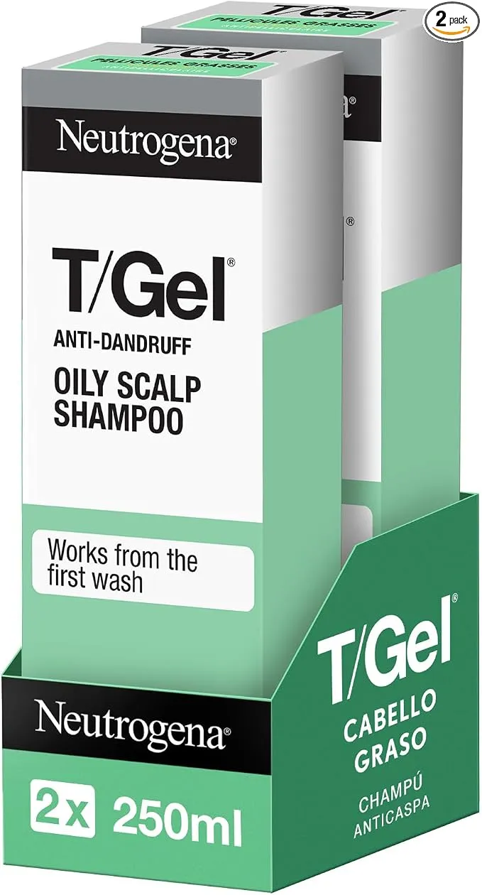 Neutrogena T/Gel Champú Anticaspa Cabello Graso 250 ml (Pack 2)