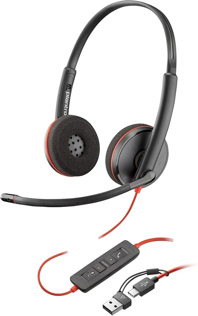 Auricular Poly Blackwire 3220 con Cancelación de Ruido y Conexión USB