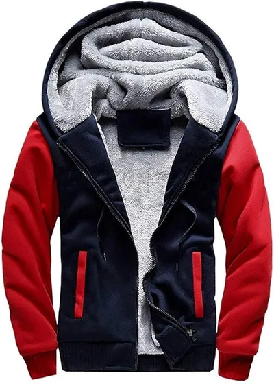 VSUSN Sudadera con Capucha y Cremallera para Hombre - Forro Polar Invierno