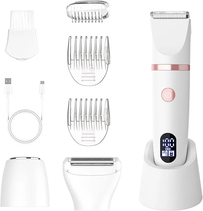 Scttomon Afeitadora Eléctrica para Mujer - Cortapelos Corporal y Zona Bikini