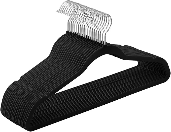 Pack 20 Perchas SONGMICS de Terciopelo Antideslizante con Gancho Giratorio