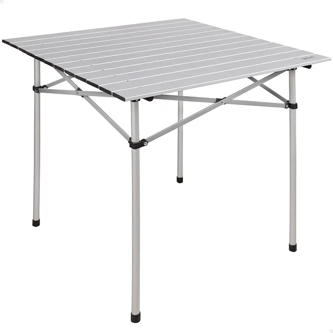 Mesa Plegable AKTIVE 70x70cm Estructura Aluminio Gris