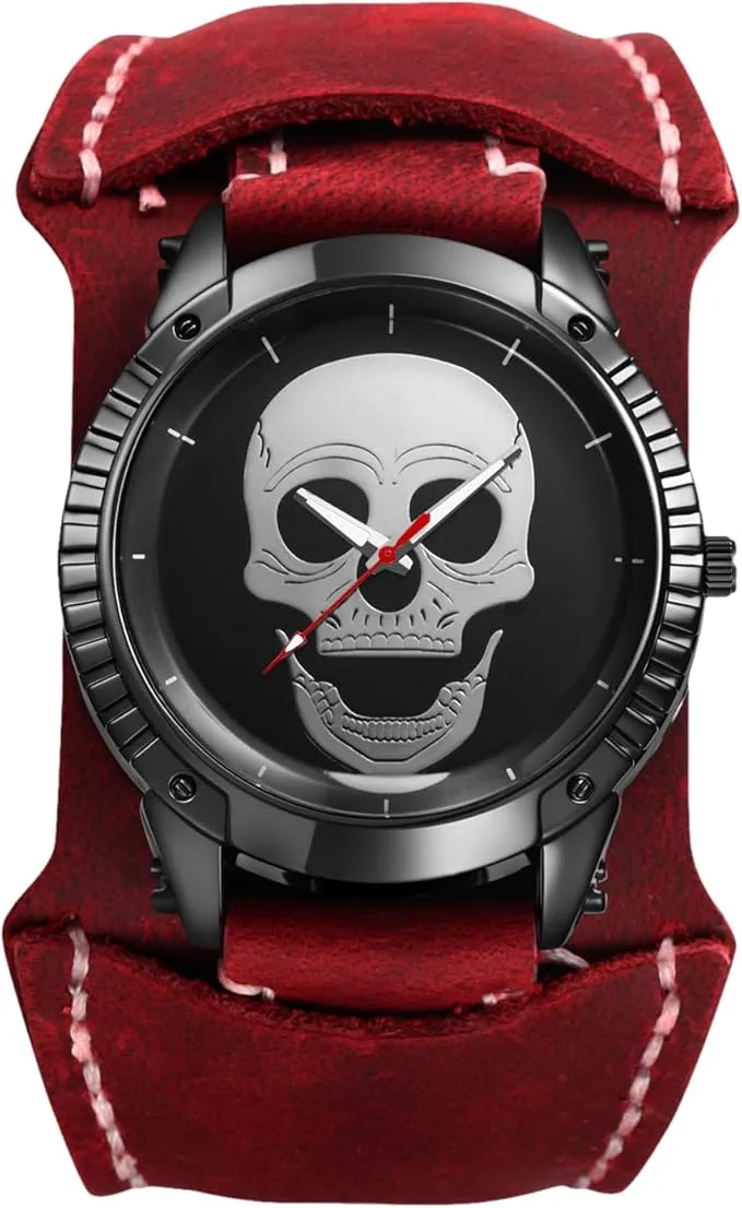 OIDEA Reloj Cuero Steampunk Hombre