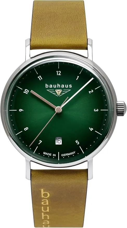 Bauhaus Reloj de Mujer con Correa de Piel, Cuarzo y Fecha, 36 mm