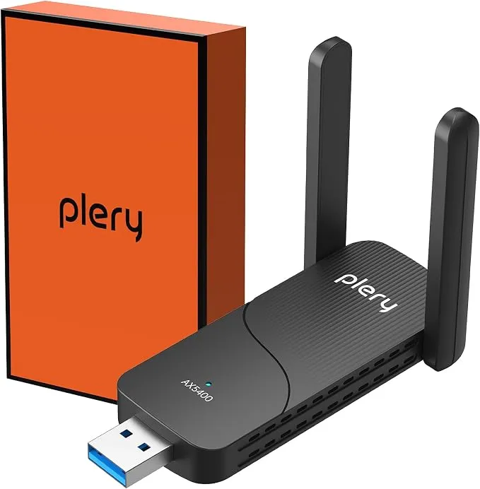 PLERY AX5400 Adaptador WiFi USB para PC, Tri-Banda WiFi 6E