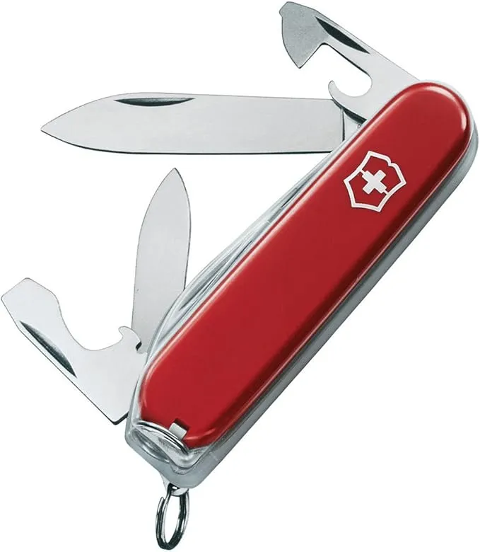 Victorinox Recruit, Navaja Multiuso Suiza, Cuchillo bolsillo, Regalo, 10 Funciones, Hoja grande, Abrelatas