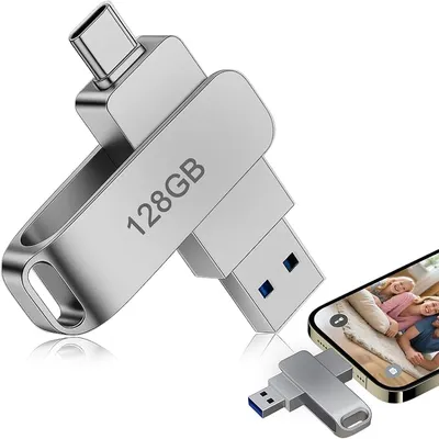 Pendrive USB C 128 GB Doble Conexión Metálico Giratorio