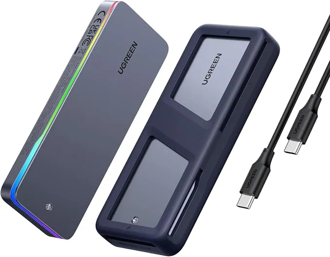 UGREEN Carcasa SSD NVMe M.2 SATA RGB con USB 3.2 Gen 2
