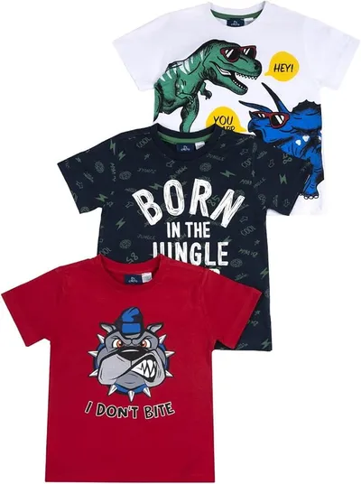 Chicco Niños Set de 3 Camisetas de Manga Corta