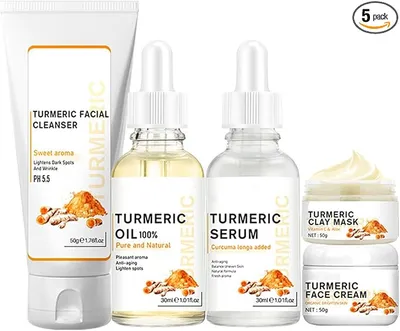 JasCherry Kit de cuidado facial de cúrcuma