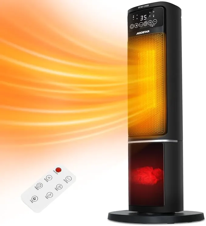 Calefactor Cerámico Aigostar 3D con Mando a Distancia y Función ECO