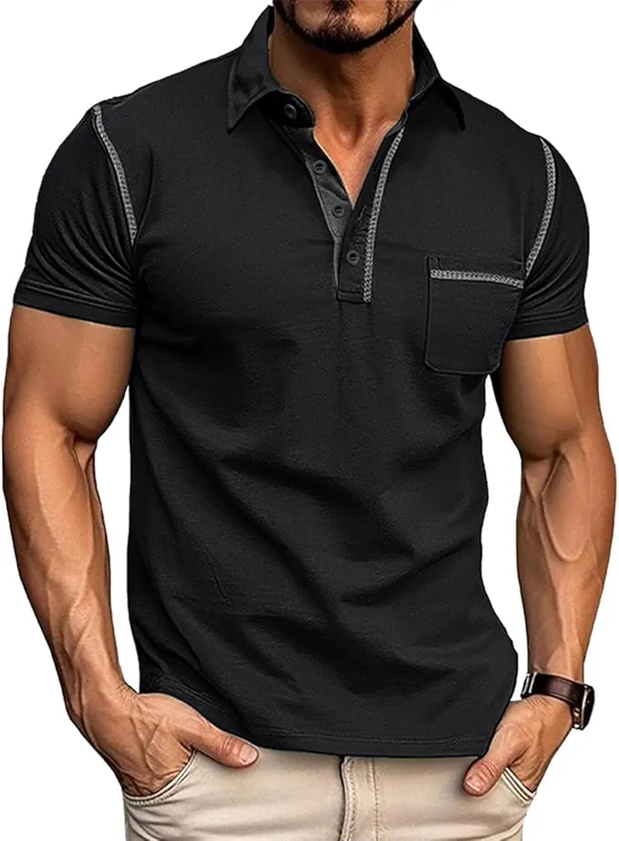 Camiseta Polo Hombre Volemo Manga Corta Contraste Color