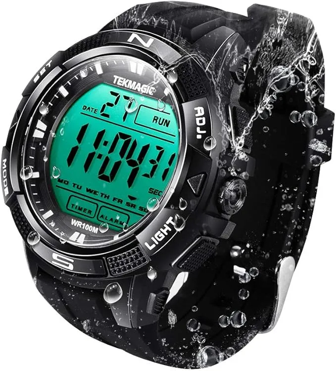 10 ATM Agua Resistente Digital Reloj Deportivo de Buceo
