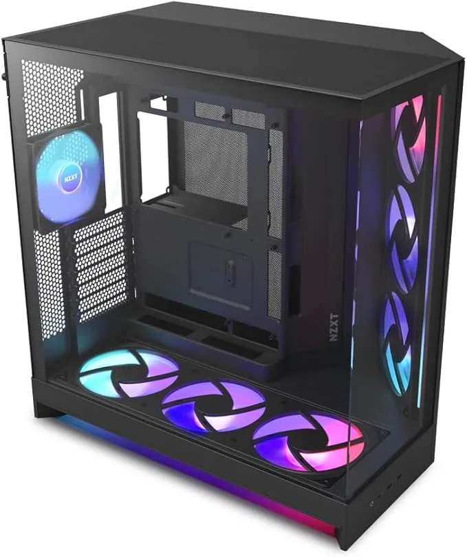 NZXT H9 Flow RGB+ Caja PC ATX Doble Cámara con 7 Ventiladores RGB