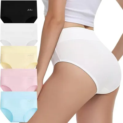 Pack 5 Bragas Mujer Algodón Talle Alto IceReco