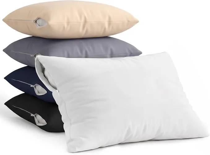 Juego de 2 Fundas Impermeables para Almohada con Cremallera